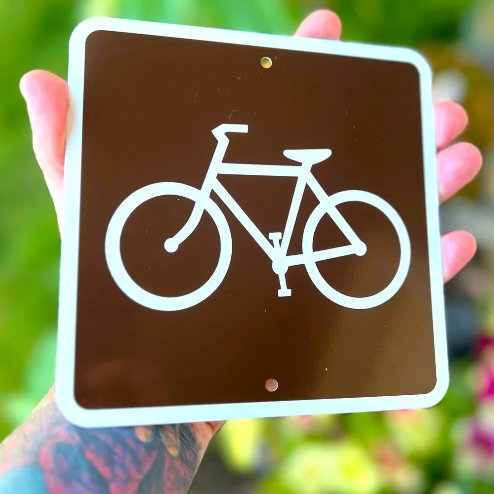 Bicycle Bike Trail Parks & Recreational Metal Sign 6”x6”
